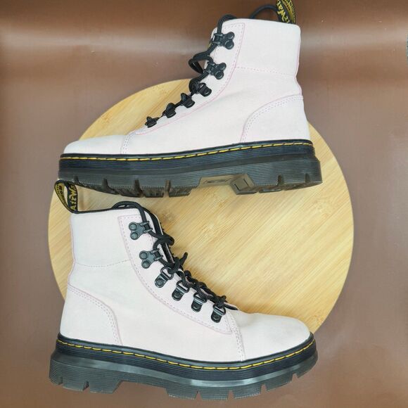 Dr Martens Combs Women Casual Suede Boots Pink Sz 6 - Picture 3 of 10